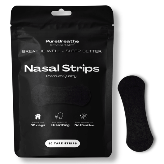 PureBreathe Performance+ Nasal Strips from Revixa Tape, designed to improve airflow and breathing during athletic recovery.