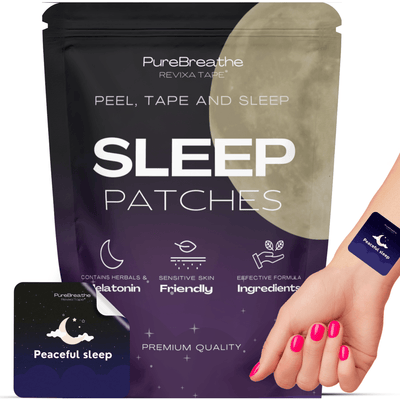 PureBreathe Revixa Sleep Patches applied to skin, promoting relaxation and restful sleep with discreet, natural healing support.