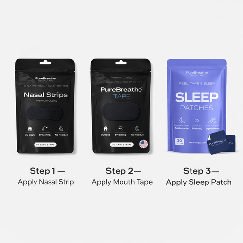 The Total Sleep System - Complete Bundle | Nasal Strips + Mouth Tape + Sleep Patches